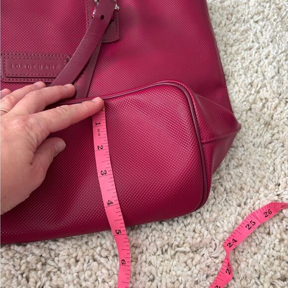 Longchamp Magenta Red Top Handle Tote Purse - Picture 10 of 10